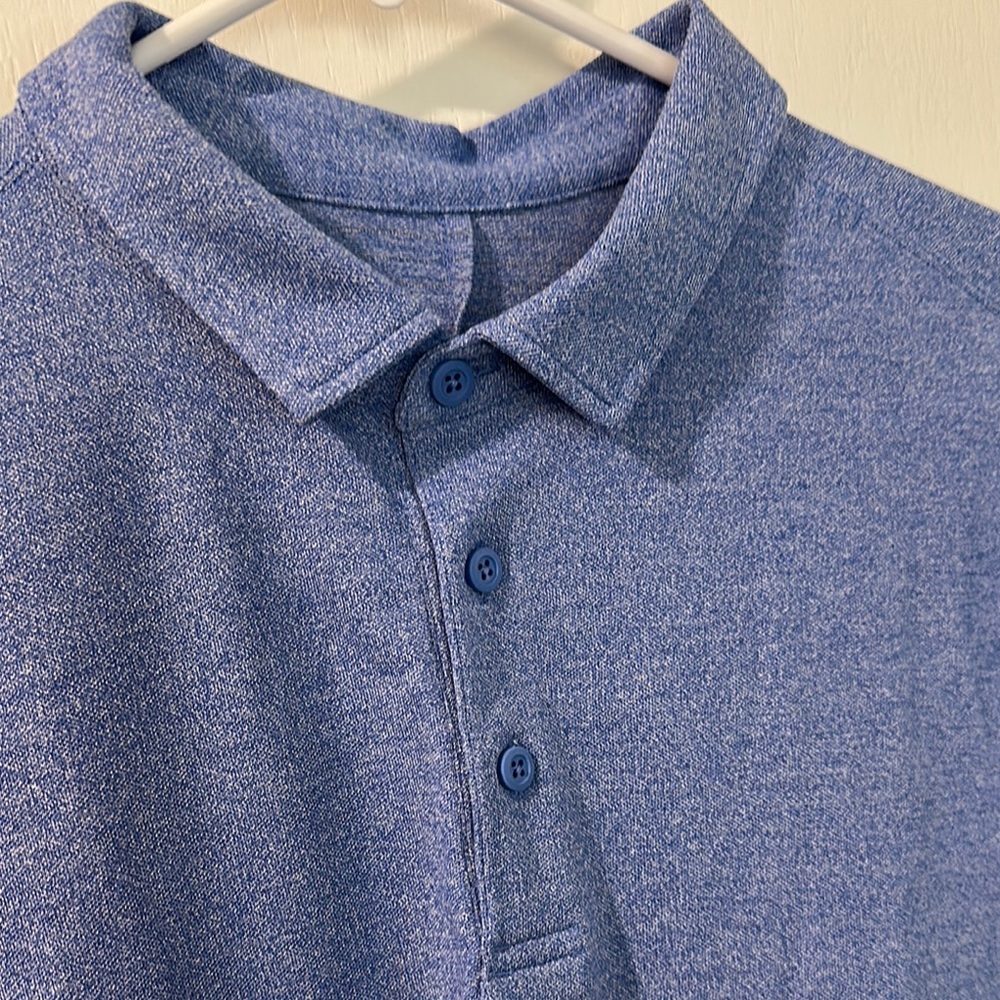 Lululemon- Classic Blue Polo Shirt with Textured Fabric - Picture 2 of 3